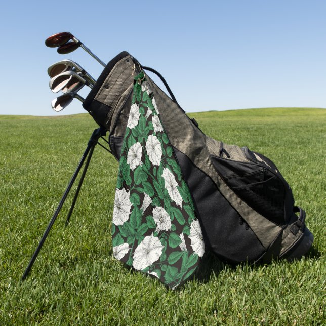 Moonflowers 2 golf towel (Green)