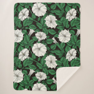 Moonflowers 2 sherpa blanket