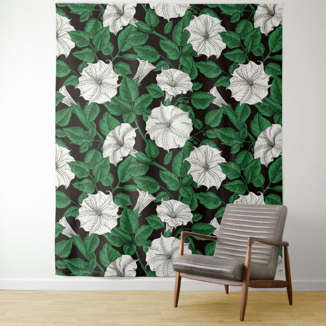 Moonflowers 2 tapestry (In Situ)