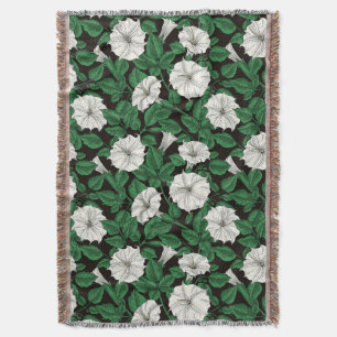 Moonflowers 2 throw blanket
