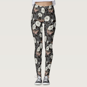 Moonflowers and sphinx moths 2 leggings