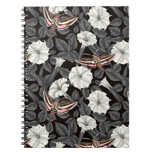 Moonflowers and sphinx moths 2 notebook (Front)