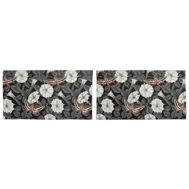 Moonflowers and sphinx moths 2 pillowcase (Front-Set)