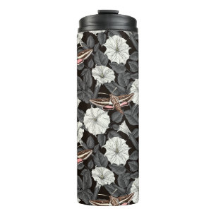 Moonflowers and sphinx moths 2 thermal tumbler
