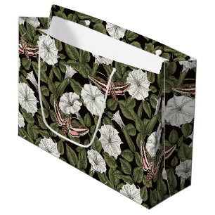 Moonflowers and sphinx moths large gift bag