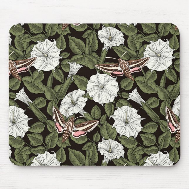Moonflowers and sphinx moths mouse mat (Front)