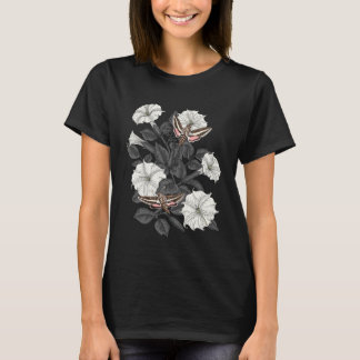 Moonflowers and sphinx moths T-Shirt