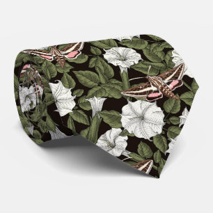 Moonflowers and sphinx moths tie