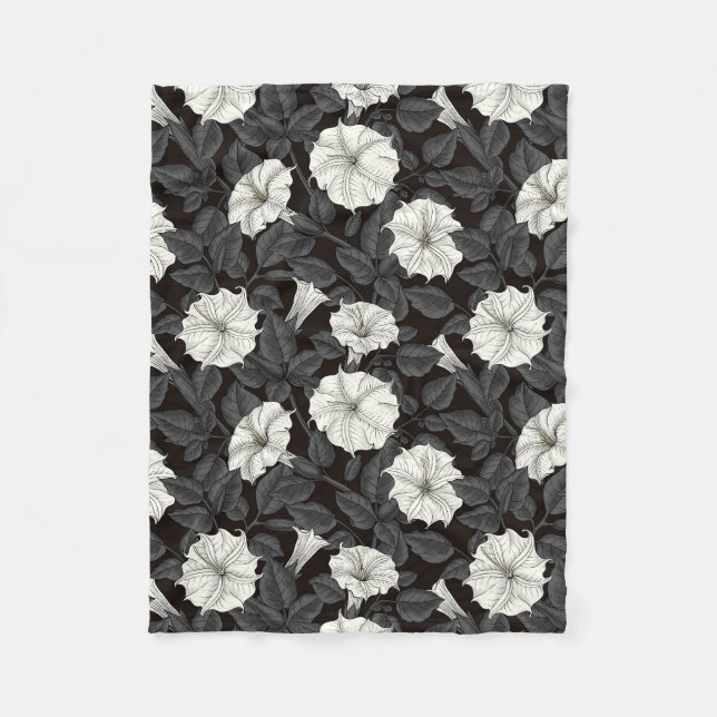 Moonflowers Fleece Blanket (Front)