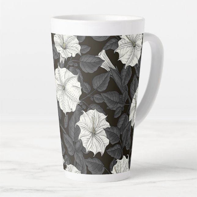 Moonflowers Latte Mug (Right Angle)
