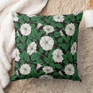 Moonflowers Throw Pillow