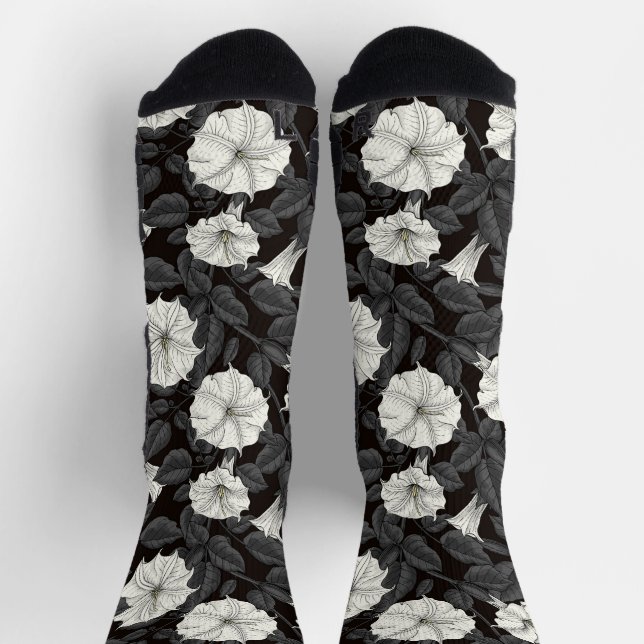 Moonflowers Throw Pillow Socks (Top)