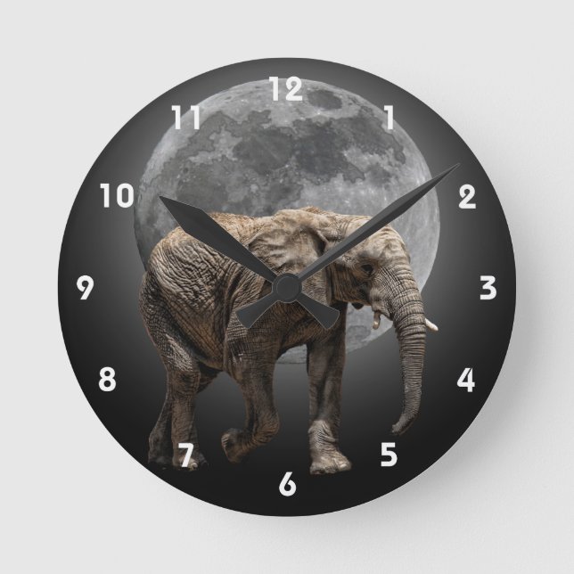 MOONGLOW ELEPHANT 2 ROUND CLOCK (Front)