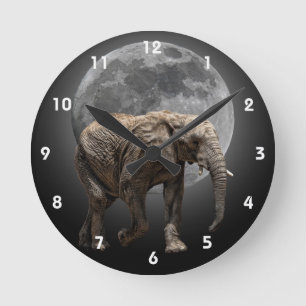 MOONGLOW ELEPHANT 2 ROUND CLOCK
