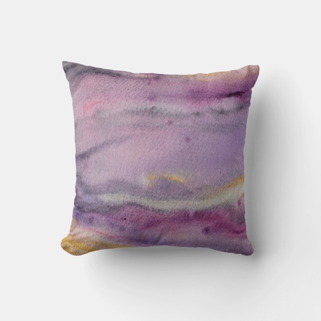 Moonglow Gold Abstract Painting Cushion (Front)