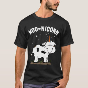 Moonicorn Cow Unicorn For Kids Women Men T-Shirt