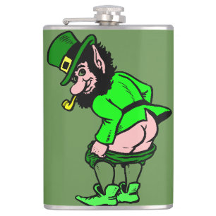 Mooning Leprechaun Flask