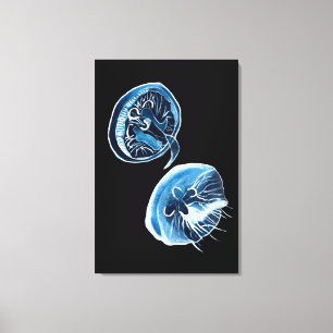 MoonJellyfish watercolor art Canvas Print