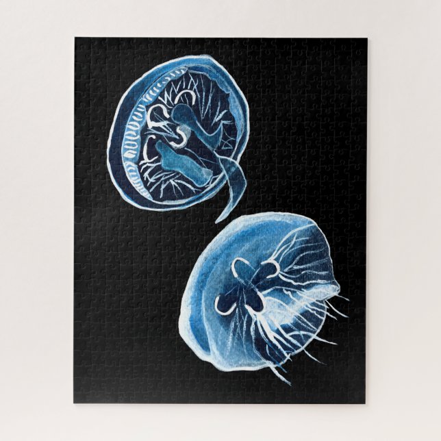 MoonJellyfish watercolor art Jigsaw Puzzle (Vertical)
