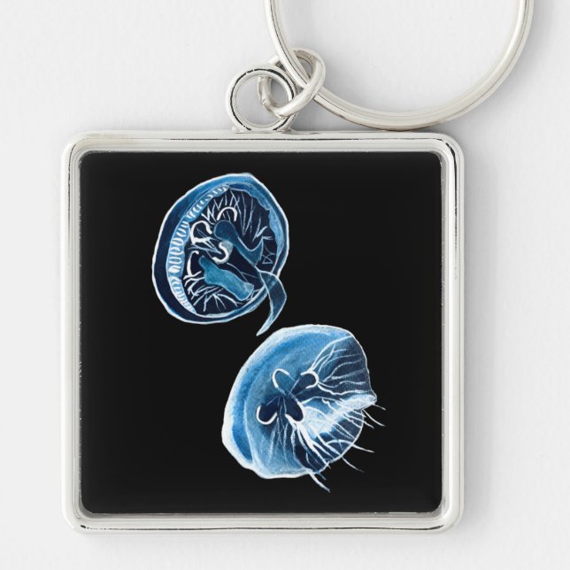 MoonJellyfish watercolor art Key Ring (Front)