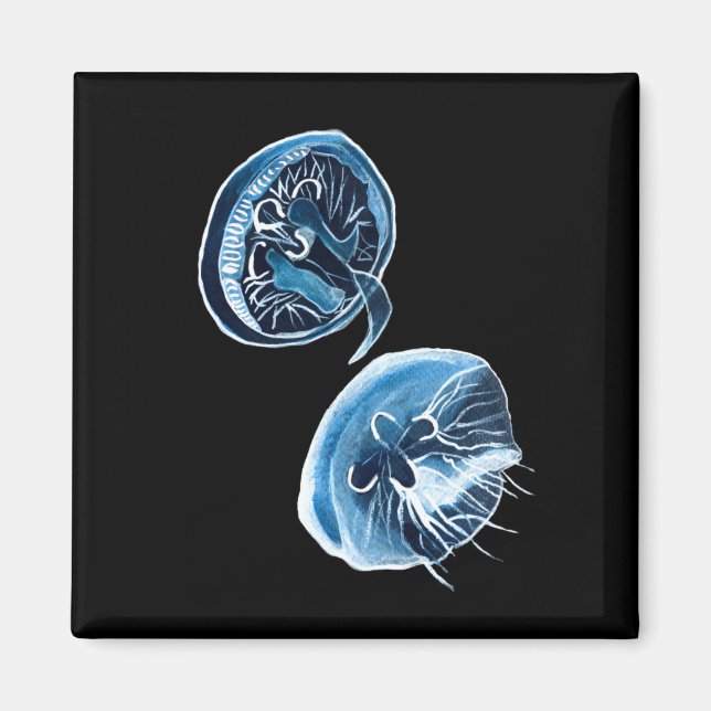 MoonJellyfish watercolor art Magnet (Front)