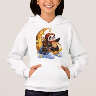 Moonlight Adventure Panda Cute Fantasy Hoodie Desi