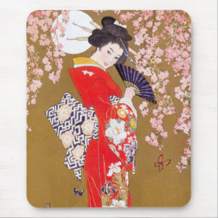 Moonlight and Cherry Blossoms Mouse Mat
