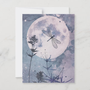Moonlight and Dragonflies Postcard