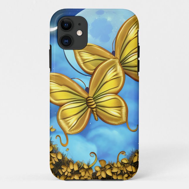 Moonlight and Gold Butterflies  Case-Mate iPhone Case (Back)