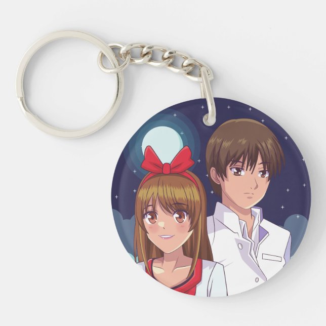 Moonlight Anime Duo Illustration Key Ring (Front)