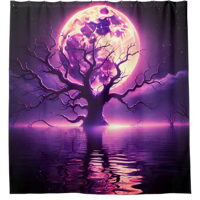 Moonlight Art Shower Curtain (Front)