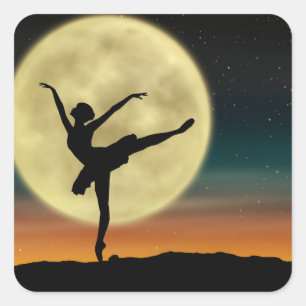 Moonlight Ballet Square Sticker