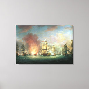 Moonlight Battle: The Battle off Cape St Canvas Print