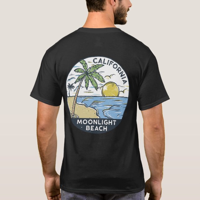 Moonlight Beach San Diego California T-Shirt (Back)