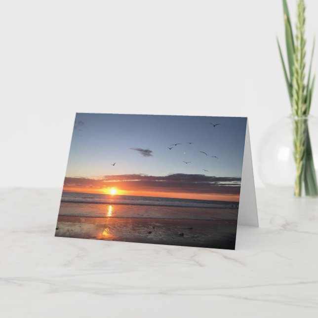 Moonlight Beach Sunset Card (Front)