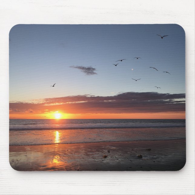 Moonlight Beach Sunset Mouse Mat (Front)