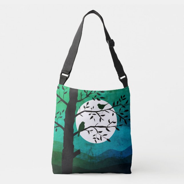 Moonlight Birds Crossbody Bag (Front)