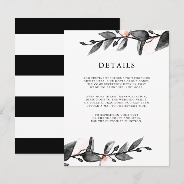Moonlight Bloom | wedding guest details enclosure Invitation (Front/Back)