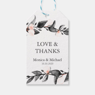 Moonlight Bloom Wedding NAMES Thank You Favour Gift Tags