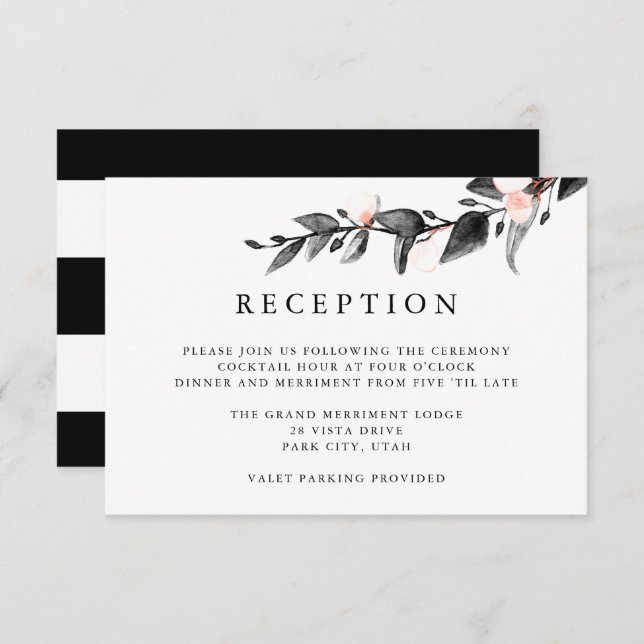 Moonlight Bloom | WEDDING RECEPTION ENCLOSURE Invitation (Front/Back)