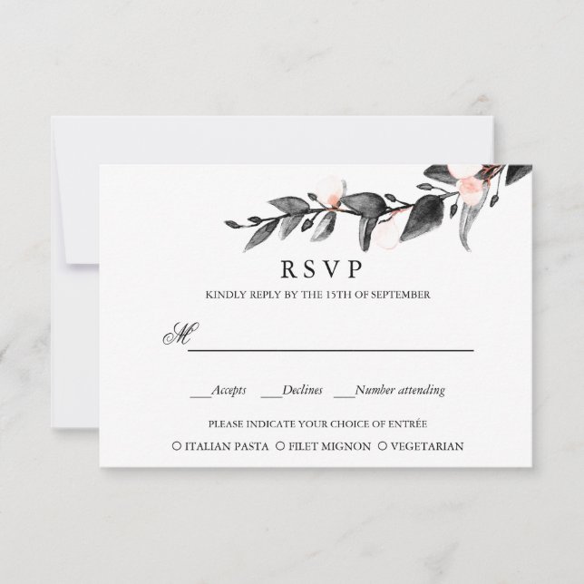 Moonlight Bloom | WEDDING RSVP MEAL CHOICE (Front)