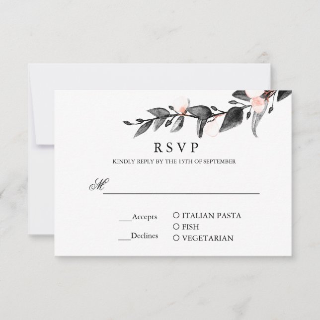 Moonlight Bloom | WEDDING RSVP MEAL SELECTION (Front)