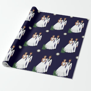Moonlight Bride and Groom Wedding  Wrapping Paper