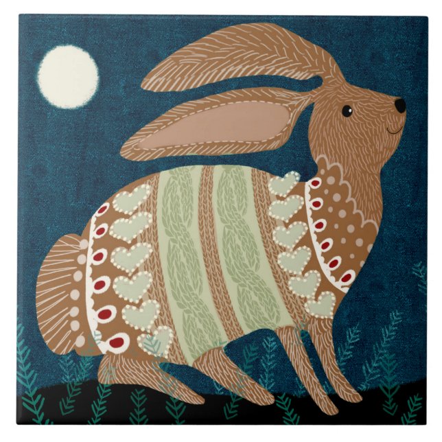 Moonlight Bunny Trivet (Front)