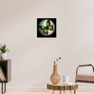 Moonlight Butterfly Poster
