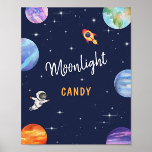Moonlight Candy Space Theme Birthday Party Sign