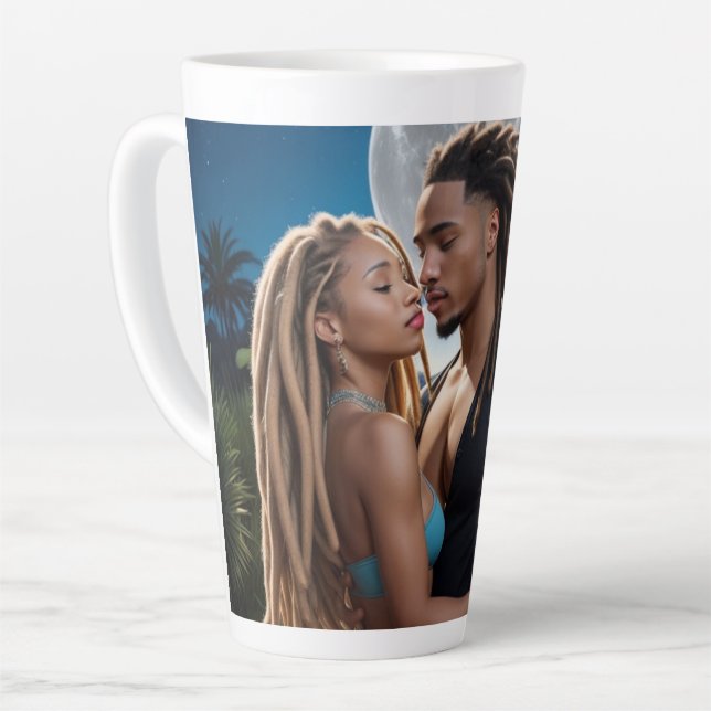 Moonlight Couple Love Mug – Romantic Digital Art  (Left Angle)