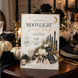 Moonlight Dinner Party Halloween Holiday Card
