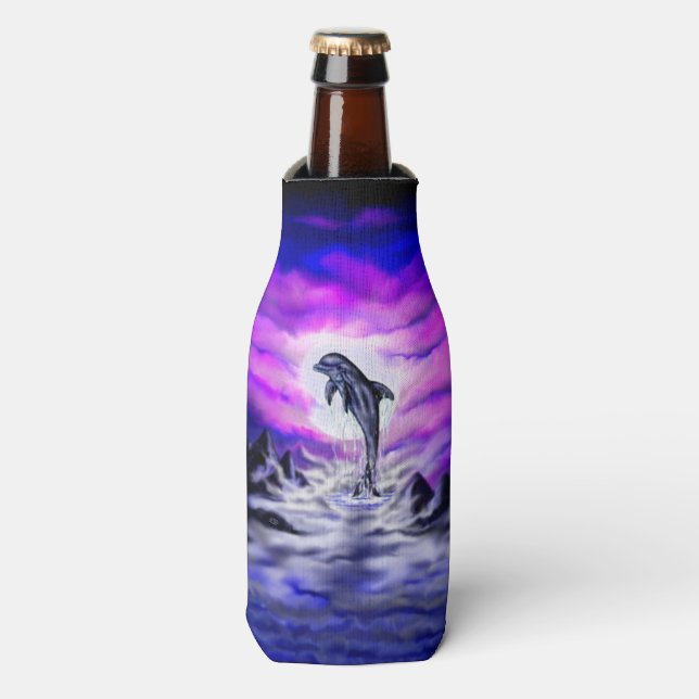 Moonlight Dolphin Bottle Cooler (Bottle Front)