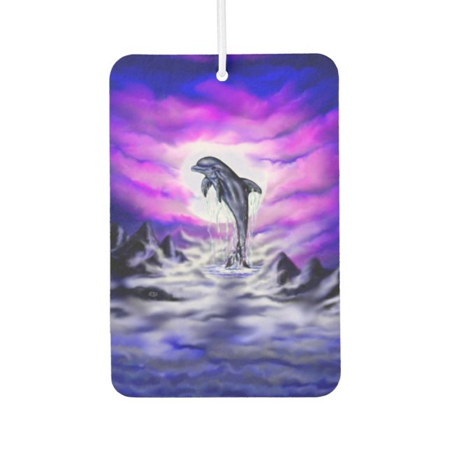 Moonlight Dolphin Car Air Freshener (Front)